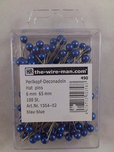 Colored pins 6 mm 100 p. blue